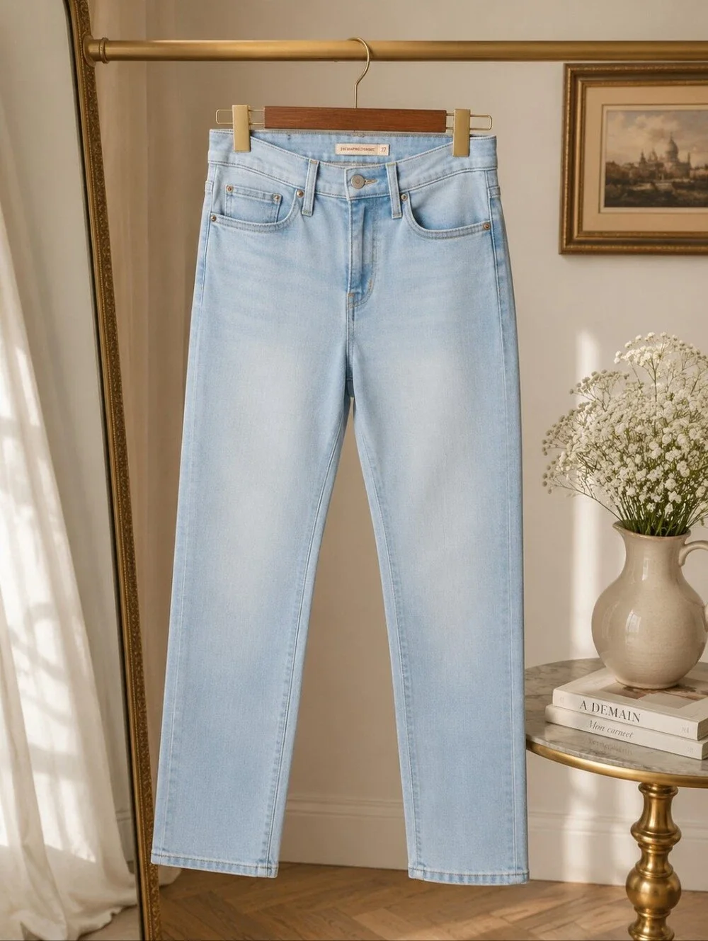 Levi’s Light Wash High Rise Slim Straight Jeans